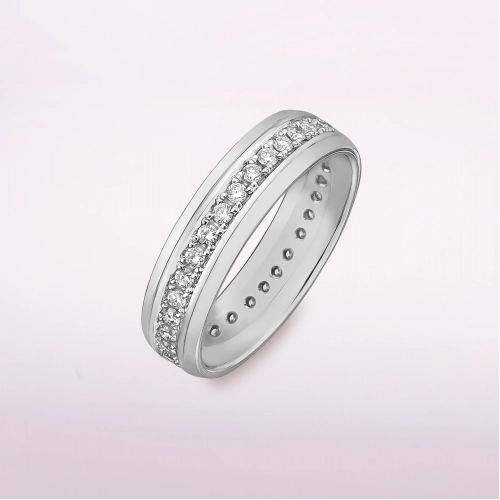 Обручальное кольцо из белого золота 585-й пробы с бриллиантами