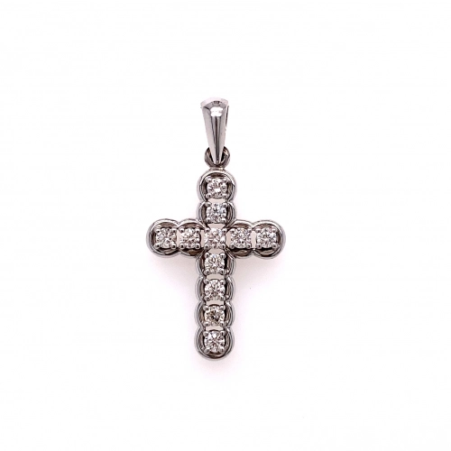 Подвеска (585 б) бриллиант крест декор