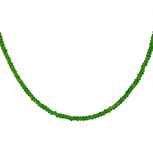 Колье (925) хрусталь зеленый прозрачный чокер