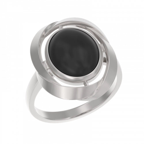 Кольцо из серебра 925 пробы с агатом