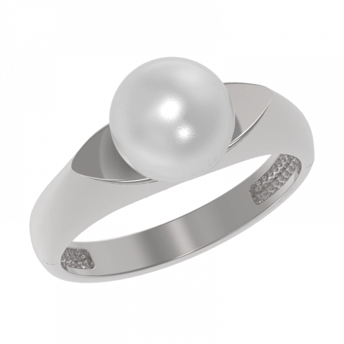 Кольцо из серебра 925 пробы с синтетическим жемчугом