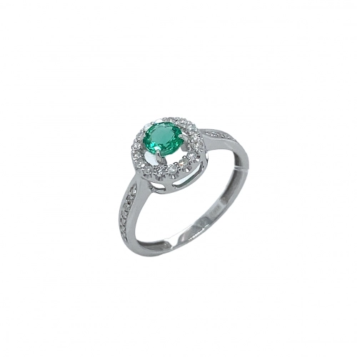 Кольцо (585 б) изумруд, бриллиант