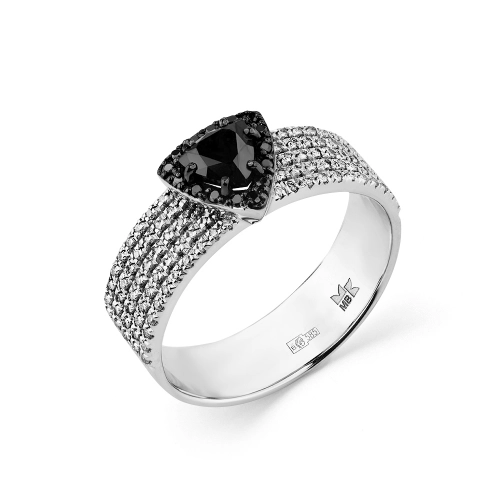 Кольцо (585 б) бриллиант, черный бриллиант