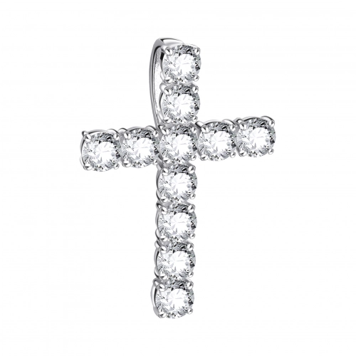 Подвеска (925) кристалл крест декор