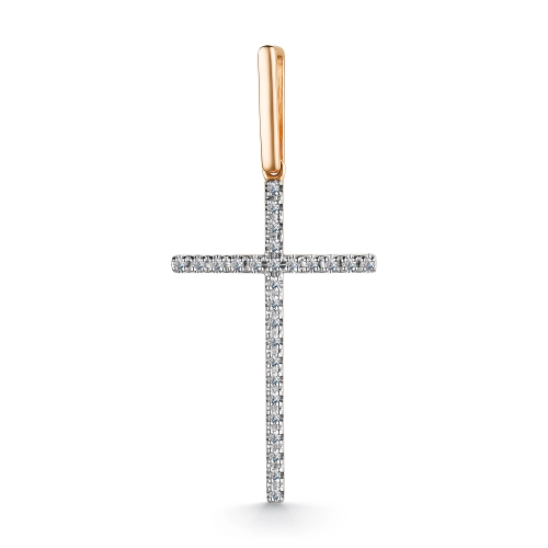 Подвеска (585) бриллиант крест декор