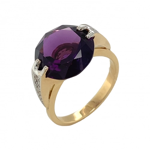 Кольцо (585 ж) аметист, бриллиант