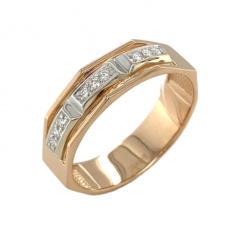 Обручальное кольцо из золота 585-й пробы с бриллиантами